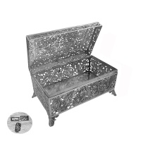 Large Chinese  Silver Casket Wang Hing 1880